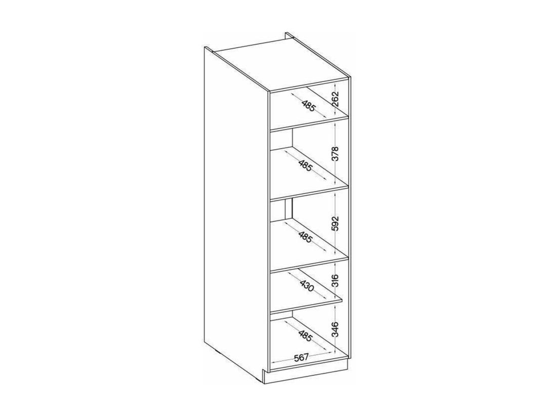 Vente Unique Meuble Colonne Four 2 Portes Battantes - Chêne Sonoma - 60 X 57 X 210 Cm - LASSEN