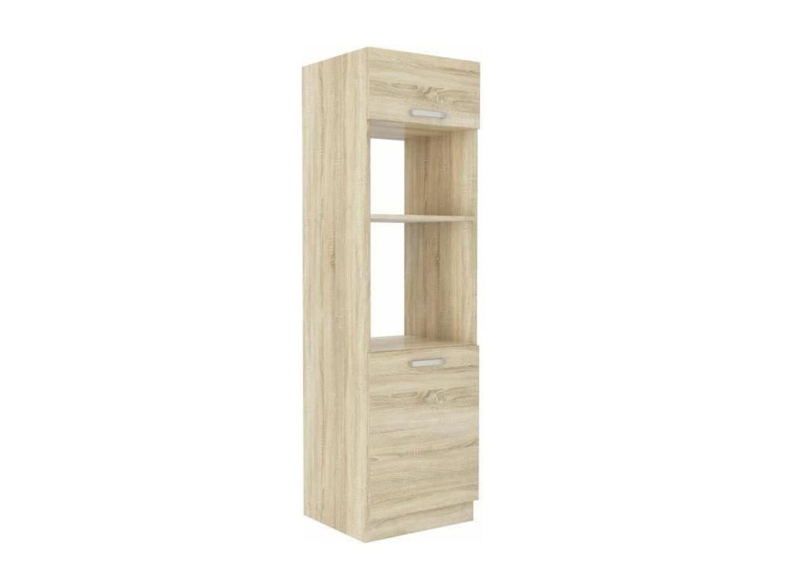 vente unique Meuble colonne four 2 portes battantes - chêne sonoma - 60 x 57 x 210 cm - LASSEN
