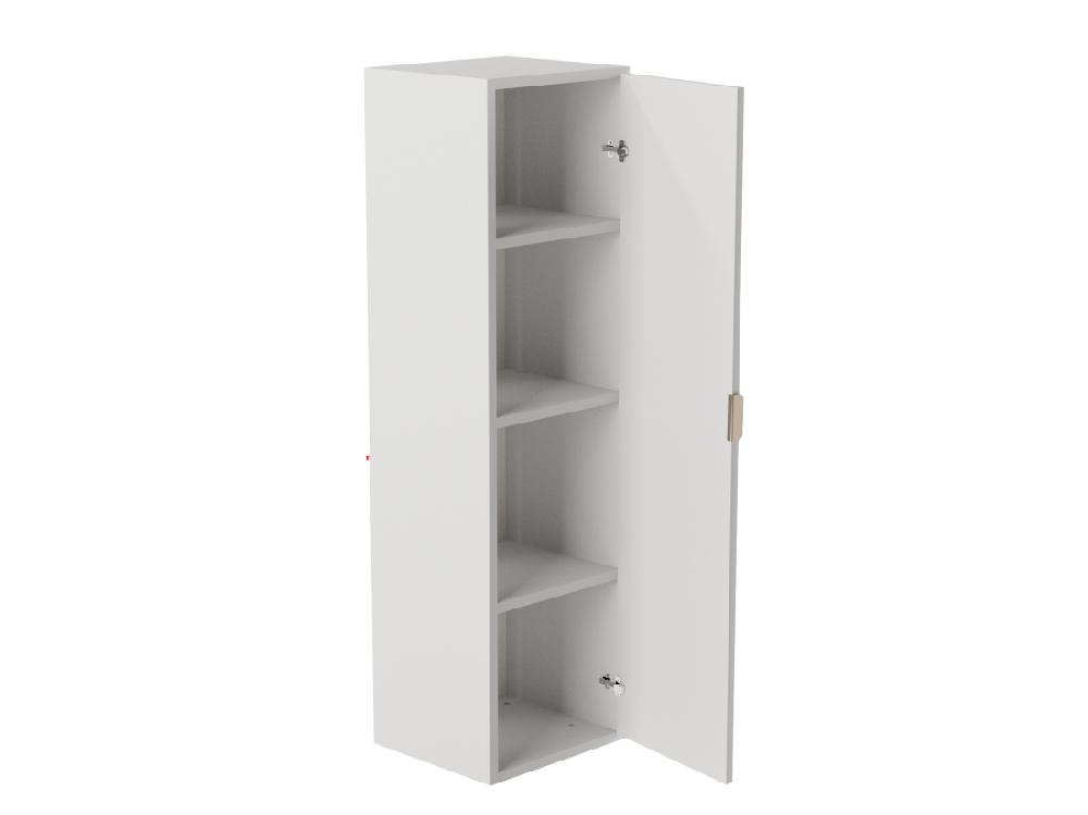 Vente Unique Meuble Colonne Suspendu De Salle De Bain WENA Façades Cannelées Willy 120x33x33 Cm Blanc