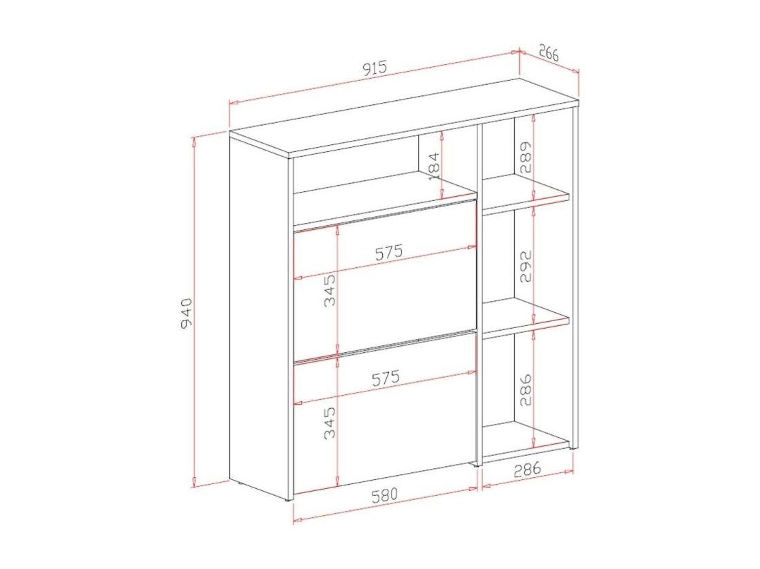 Vente Unique Meuble D'entrée Adriatico Crochet D'entrée Composition Pour L'atrium Console De Rangement Multifonction 92x27h94 Cm Chêne Clair Et Blanc