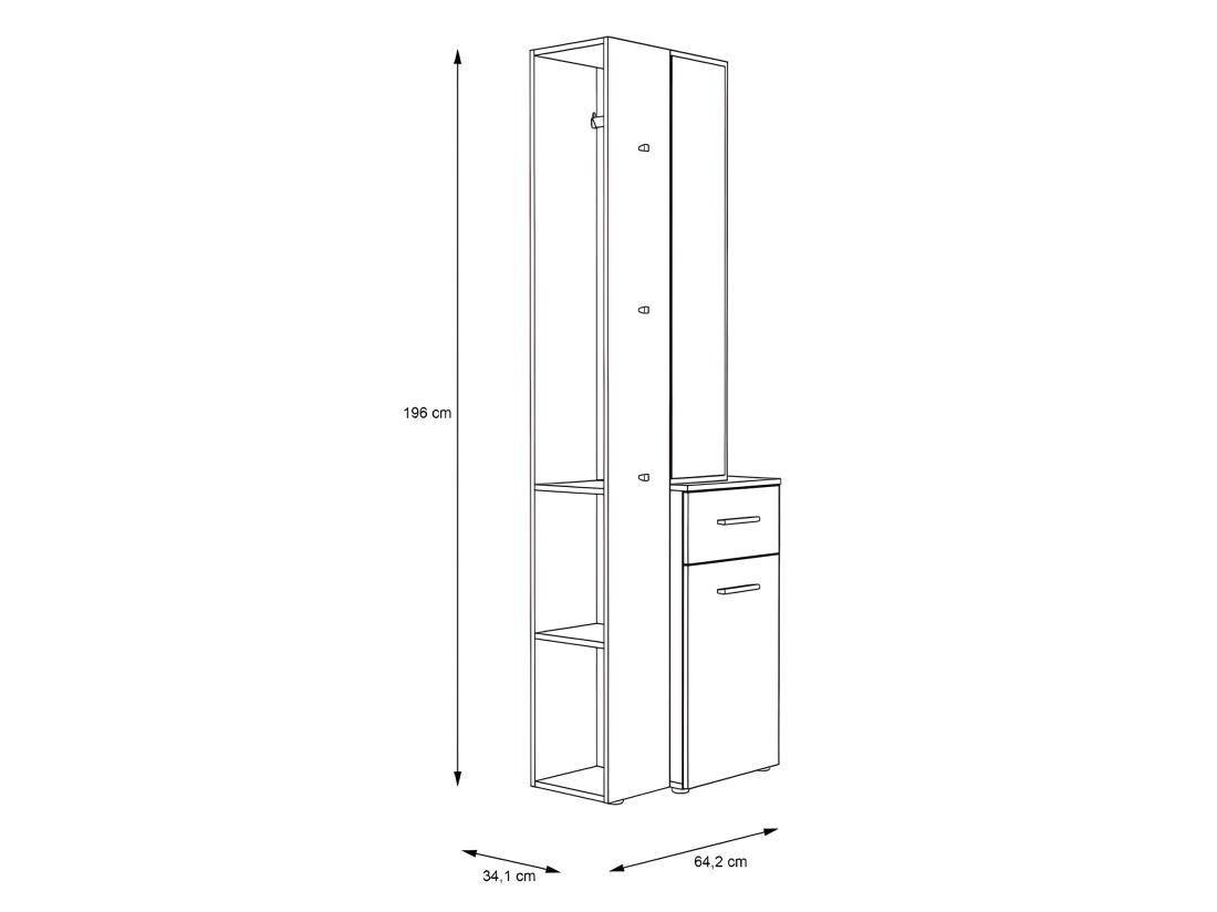 Vente Unique Meuble D'entrée Blanc Avec Miroir Et Rangements - NINA