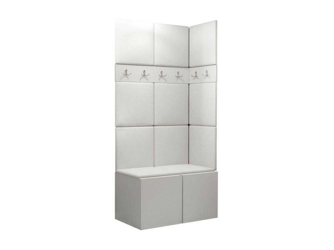 Vente Unique Meuble D'entrée Hartford 264 186x84x46cm Blanc Tapisserie|Faux Cuir