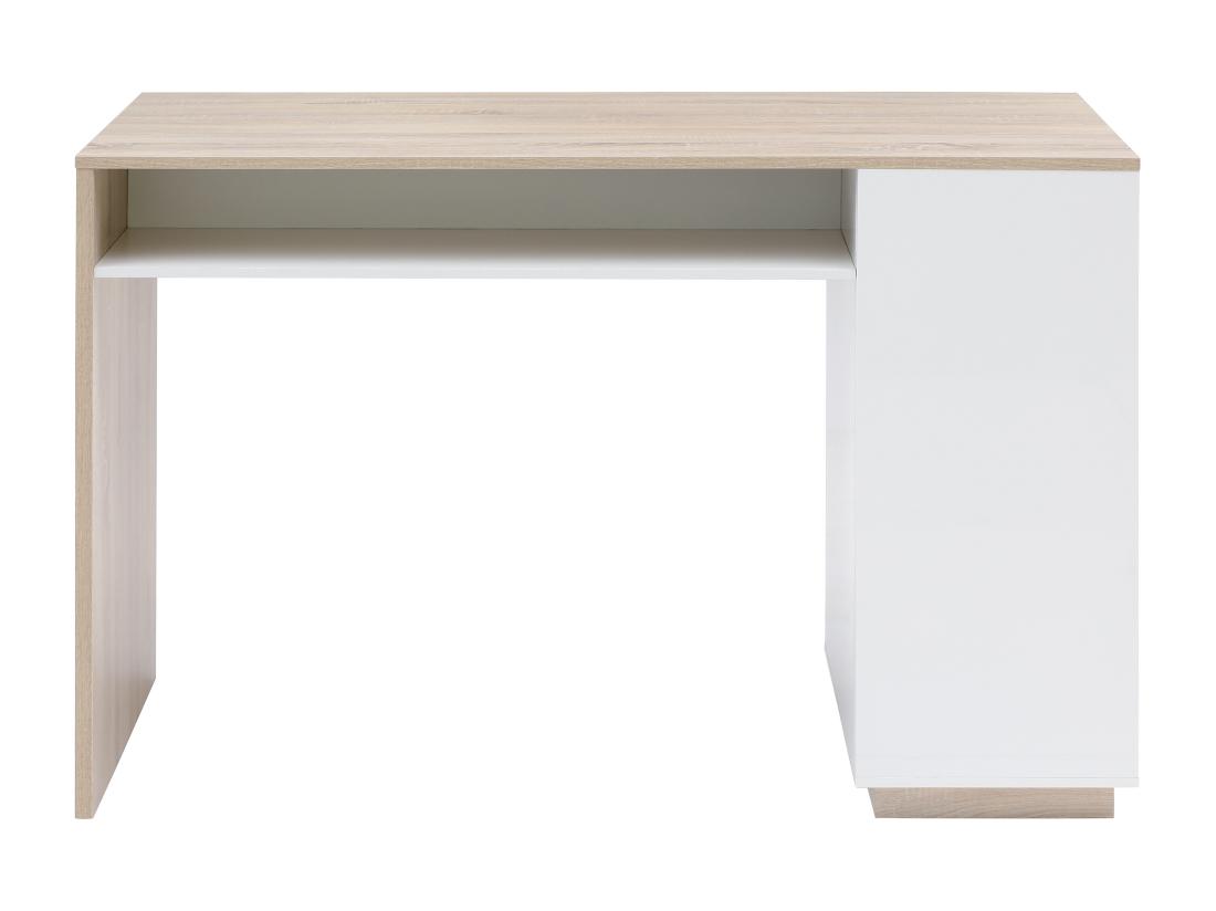 Vente Unique Meuble De Bar Avec Rangements - Blanc Et Naturel - ANOSKI