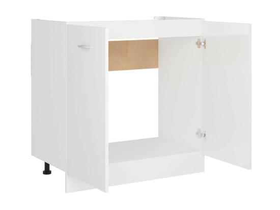 vente unique Meuble de cuisine sous évier Blanc brillant 80x46x81 5