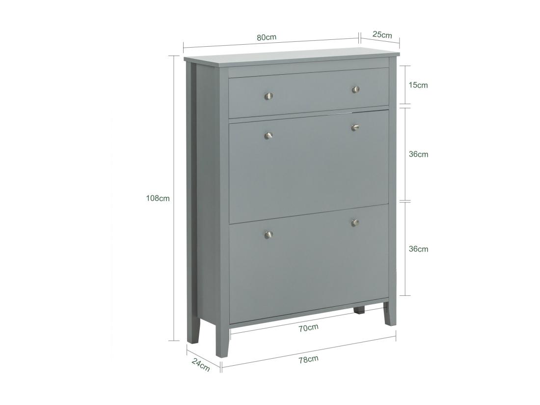 vente unique Meuble de Rangement à Chaussures Armoire à Chaussures Commode à Chaussures 2 abattants FSR89-HG