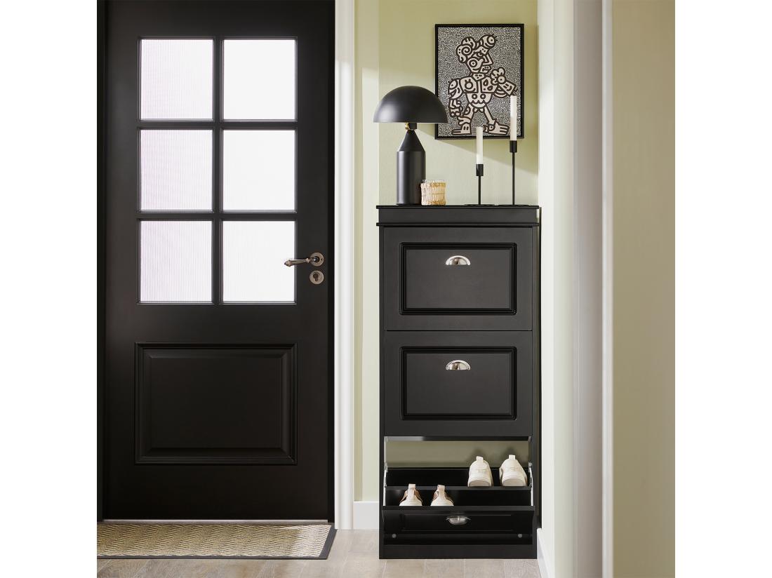 vente unique Meuble De Rangement À Chaussures Armoire À Chaussures Commode À Chaussures 3 Abattants Fsr94-sch