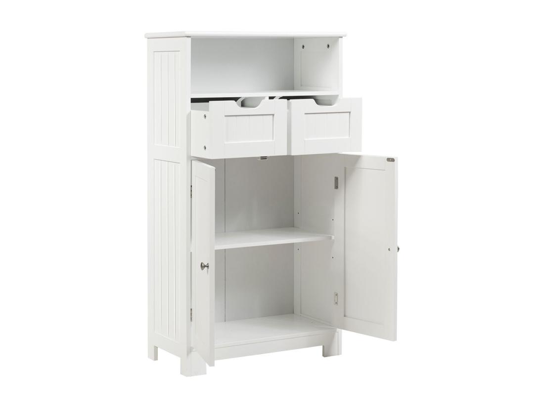Vente Unique Meuble De Rangement De Salle De Bain Armoire Rangement De Toilette Commode Blanche De Toilette/chambre 60 X 30 X 109 Cm