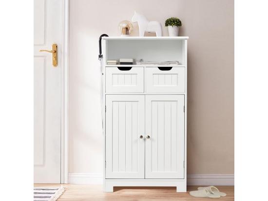 Vente Unique Meuble De Rangement De Salle De Bain Armoire Rangement De Toilette Commode Blanche De Toilette/chambre 60 X 30 X 109 Cm