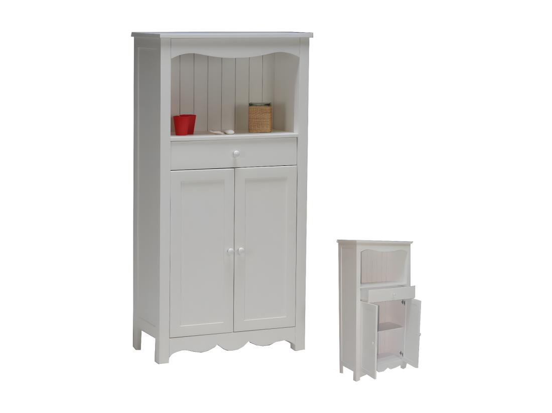 vente unique Meuble de rangement EMMA 2 portes + 1 tiroir / Blanc