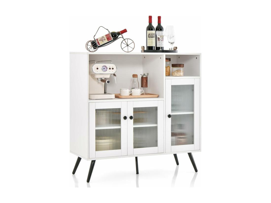 Vente Unique Meuble De Rangement Placard 3 Portes 2 Etagères 100 X 39 5 X 100 Cm (blanc)