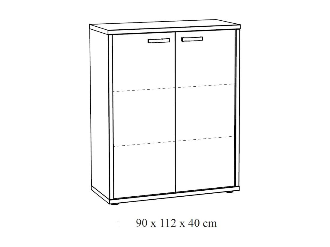 Vente Unique Meuble De Rangement Pour Bureau 2 Portes Coloris Chêne Doré Collection DEPÉ