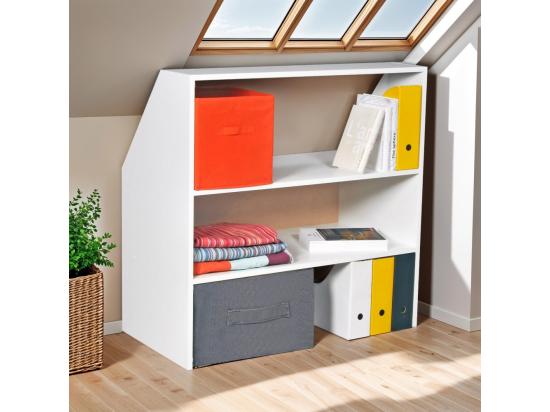 Vente Unique Meuble De Rangement Sous Pente ALIX H. 100 X L. 100 X P. 50 Cm Blanc