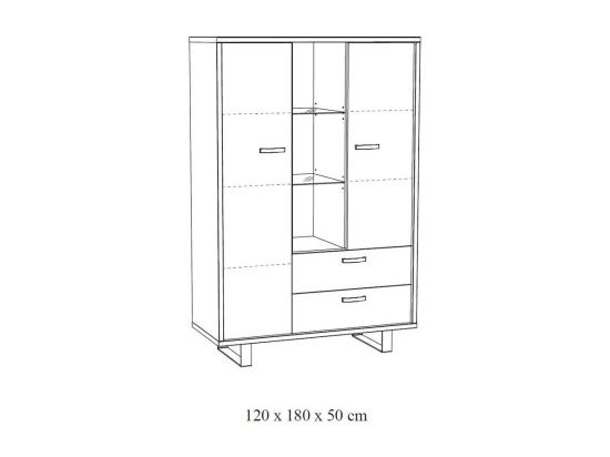 Vente Unique Meuble De Rangement XL Coloris Chêne Doré Collection NEWTON Pieds En Métal. Grande Capacité De Rangement