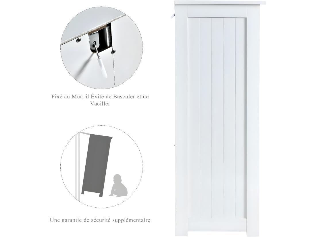 vente unique Meuble de Salle de Bain 58x28x81cm-Blanc