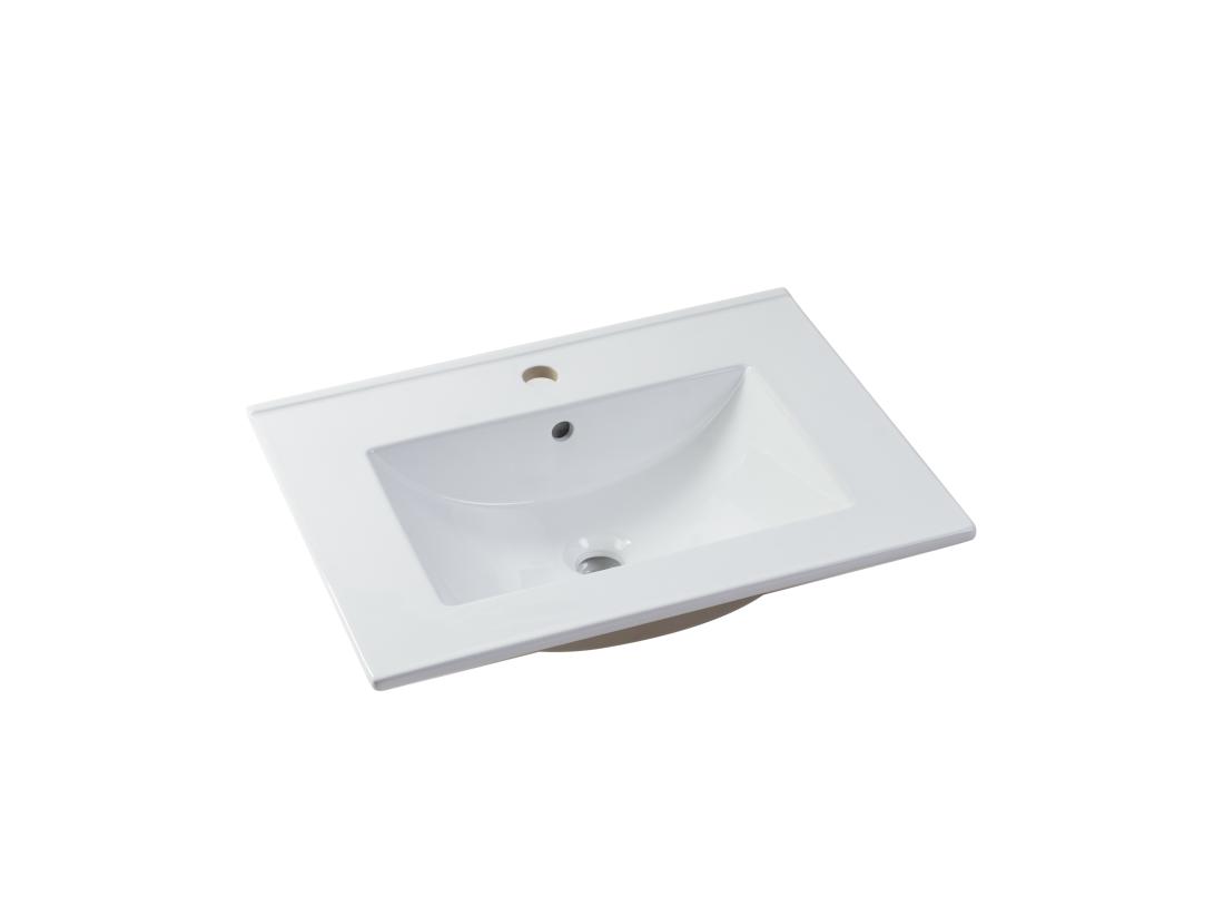 Vente Unique Meuble De Salle De Bain Suspendu Anthracite Avec Vasque à Encastrer - 60 Cm - YANGRA