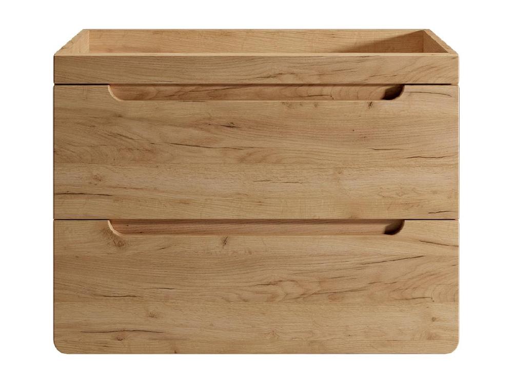 Vente Unique Meuble De Salle De Bain Suspendu Avec Vasque à Poser Carrée - Coloris Naturel - 80 Cm - ARUBA