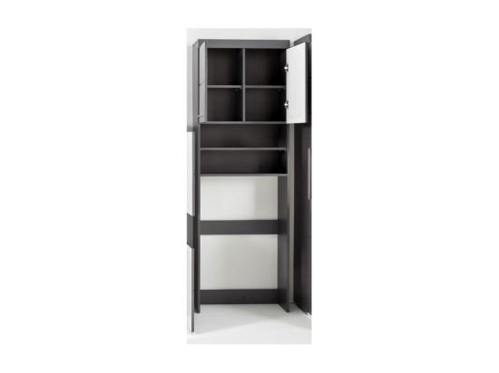 Vente Unique Meuble Dessus De Machine à Laver Pour Salle De Bain Gris Brillant Kelia