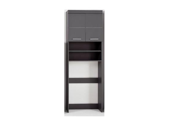 vente unique Meuble dessus de machine à laver pour salle de bain gris brillant Kelia