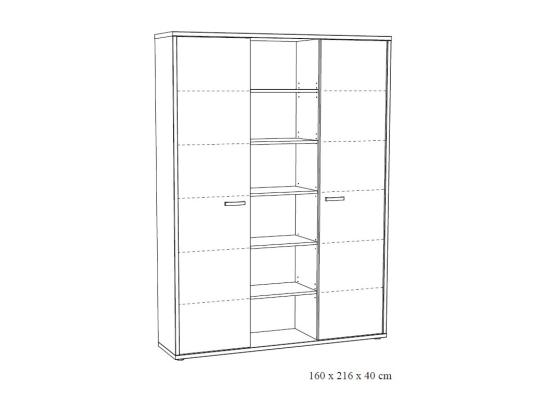Vente Unique Meuble Haut De Rangement Pour Bureau 2 Portes Et étagères Coloris Chêne Clair Et Noir