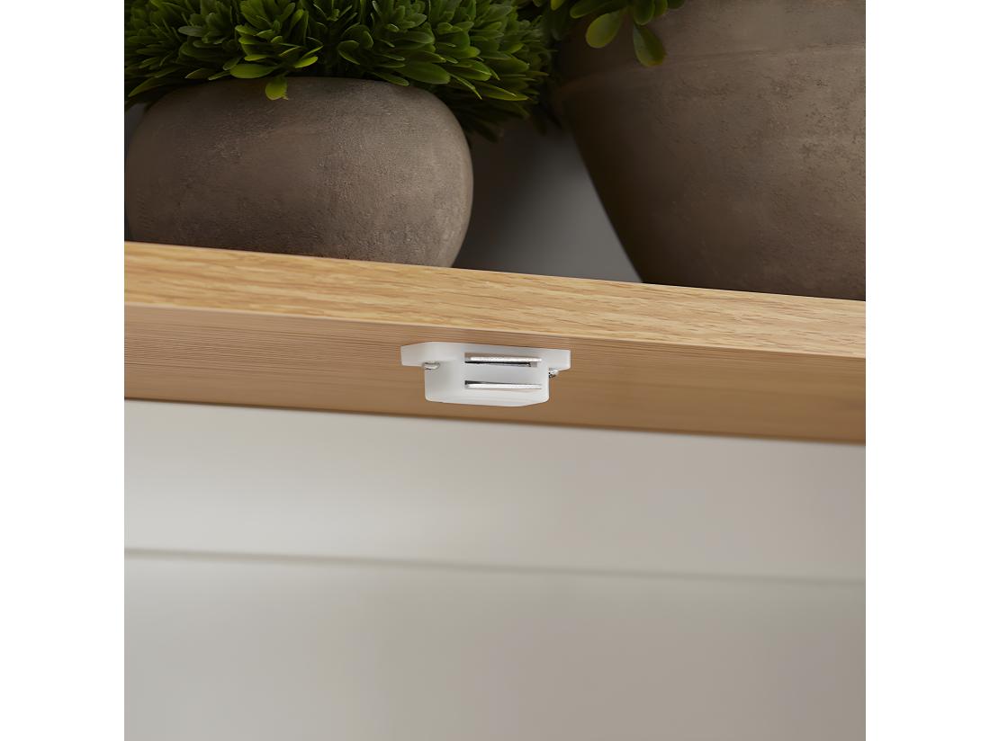 Vente Unique Meuble Haut De Salle De Bain Avec 2 Portes Meuble De Rangement Mural Armoire Suspendue BZr42-w