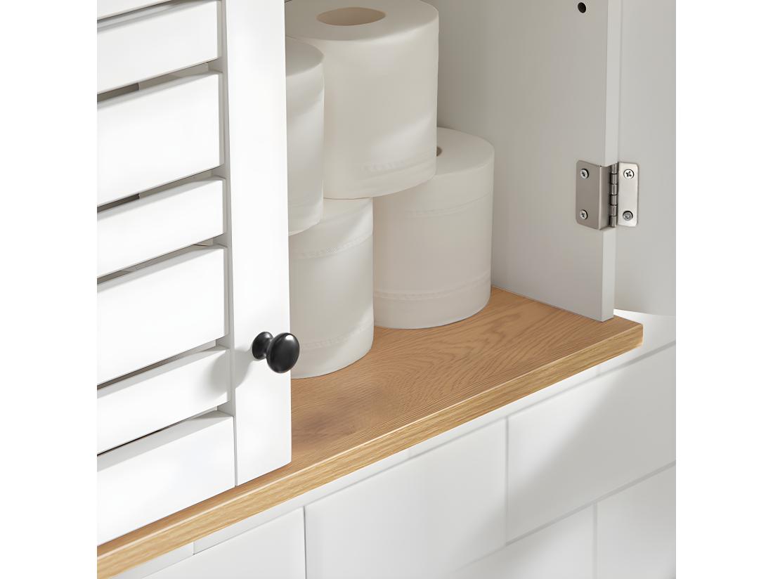 Vente Unique Meuble Haut De Salle De Bain Avec 2 Portes Meuble De Rangement Mural Armoire Suspendue BZr42-w