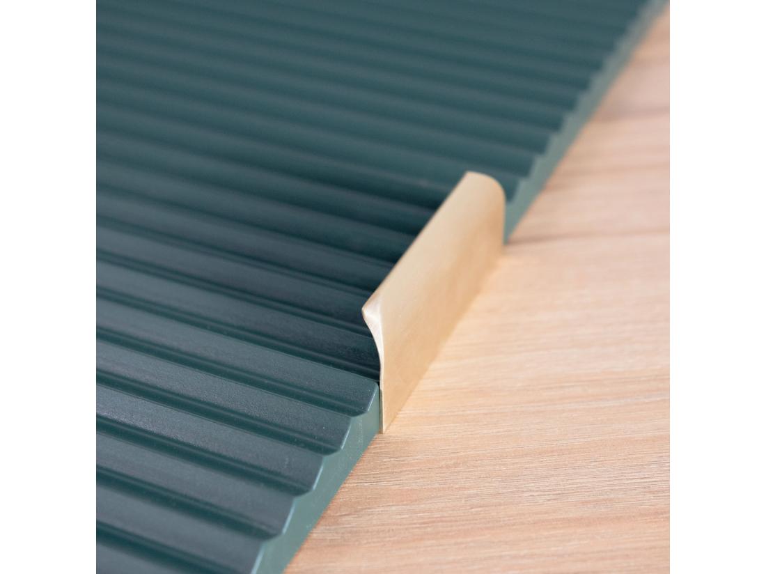 Vente Unique Meuble Lavabo WENA Avec étagère Façades Cannelées Willy 100x60x47 Cm Vert/Noyer