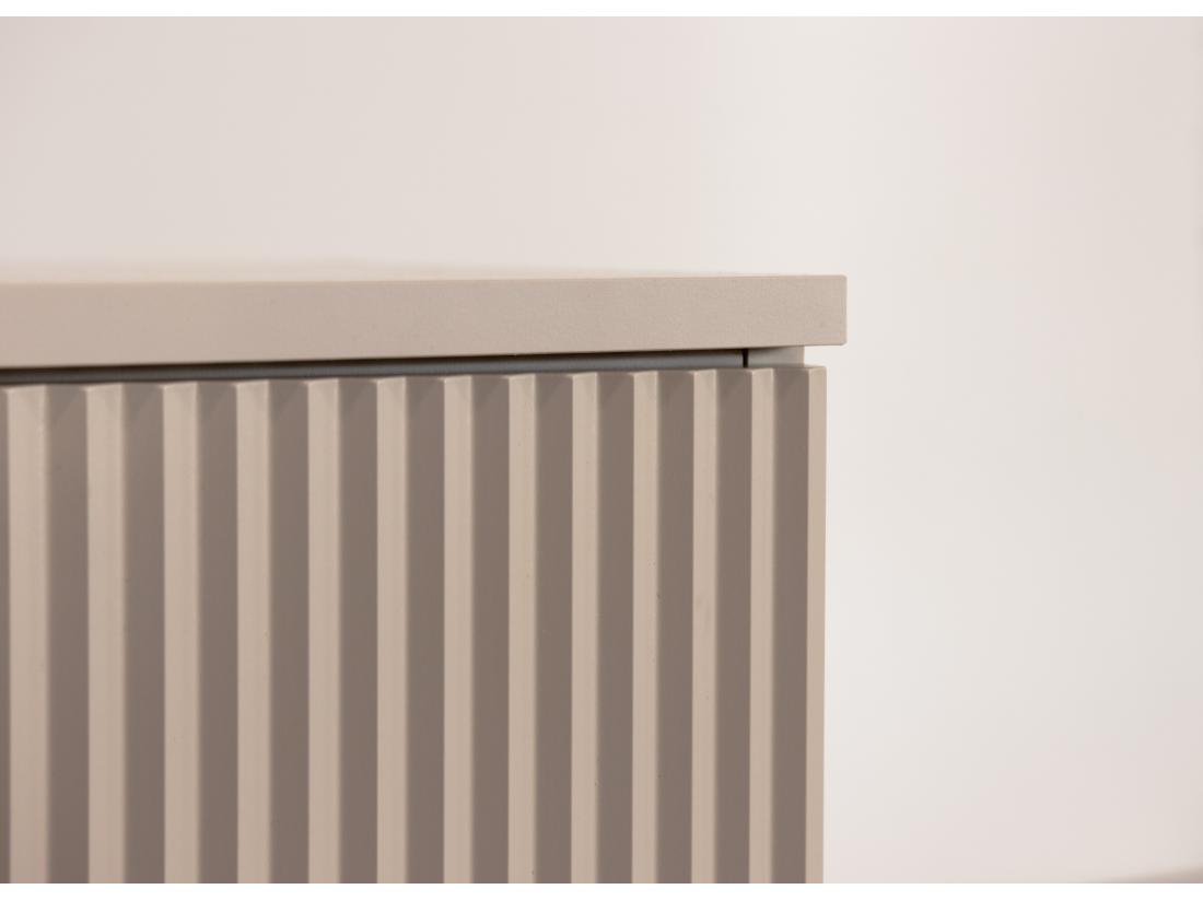 Vente Unique Meuble Lavabo WENA Avec étagère Façades Cannelées Willy 100x60x47 Cm Cachemire