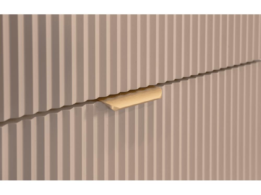 Vente Unique Meuble Lavabo WENA Avec étagère Façades Cannelées Willy 100x60x47 Cm Cachemire/Noyer