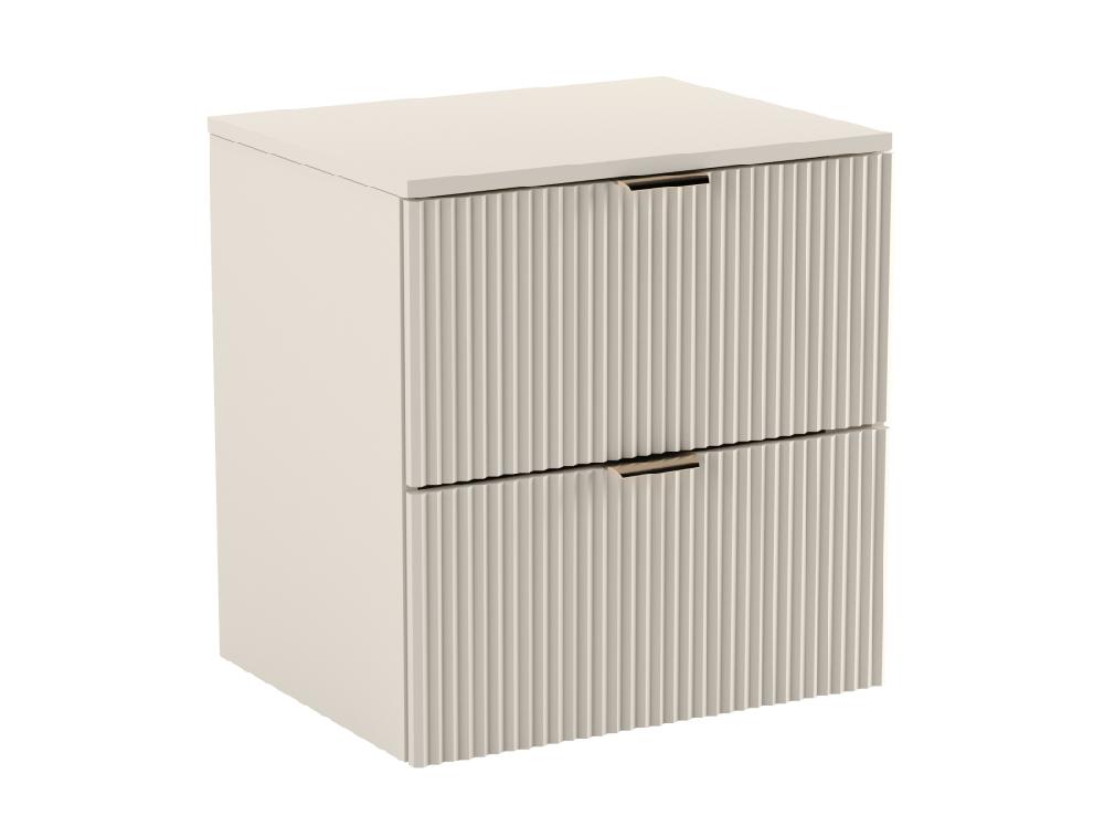 Vente Unique Meuble Lavabo WENA Façades Cannelées Willy 120x60x47 Cm Cachemire