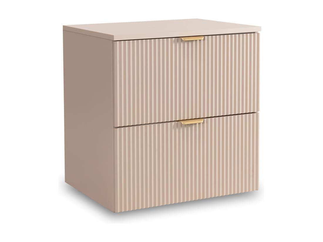 Vente Unique Meuble Lavabo WENA Façades Cannelées Willy 120x60x47 Cm Cachemire