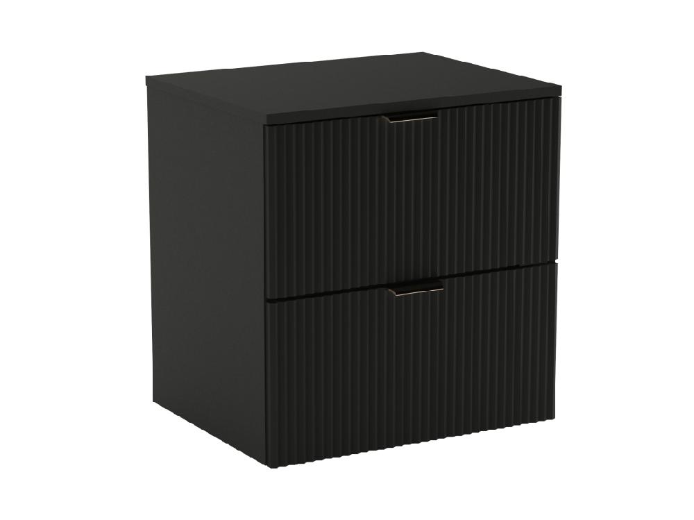 Vente Unique Meuble Lavabo WENA Façades Cannelées Willy 120x60x47 Cm Noir