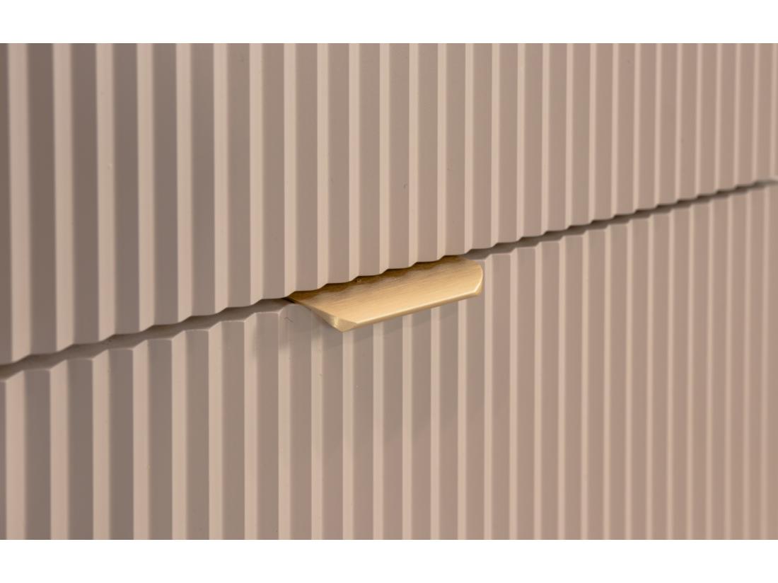 vente unique Meuble lavabo WENA façades cannelées Willy 120x60x47 cm Cachemire/Noyer
