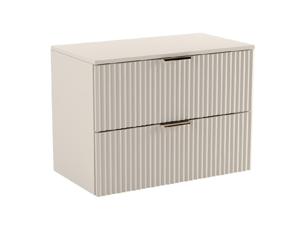 Vente Unique Meuble Lavabo WENA Façades Cannelées Willy 80x60x47 Cm Cachemire