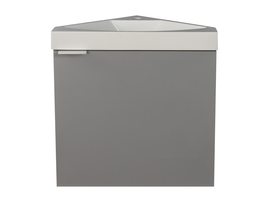 Vente Unique Meuble Lave-main D'angle Suspendu Gris Mat - 56 Cm - MANODO