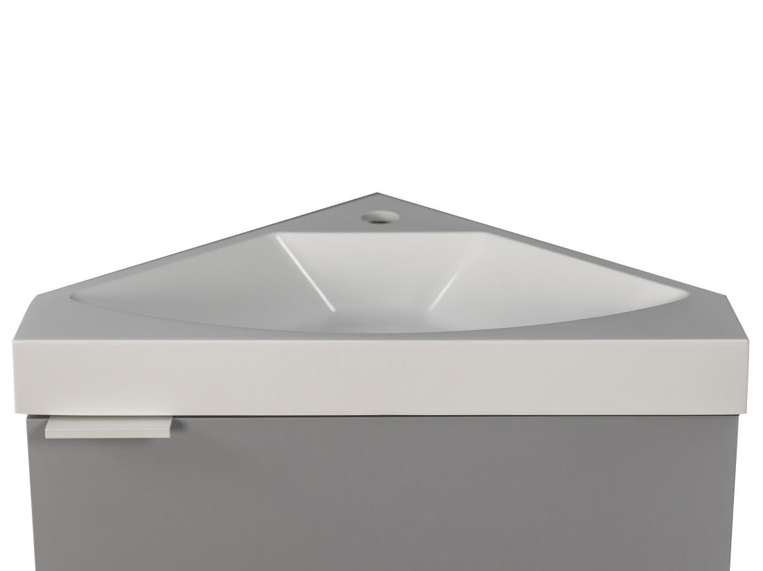 Vente Unique Meuble Lave-main D'angle Suspendu Gris Mat - 56 Cm - MANODO