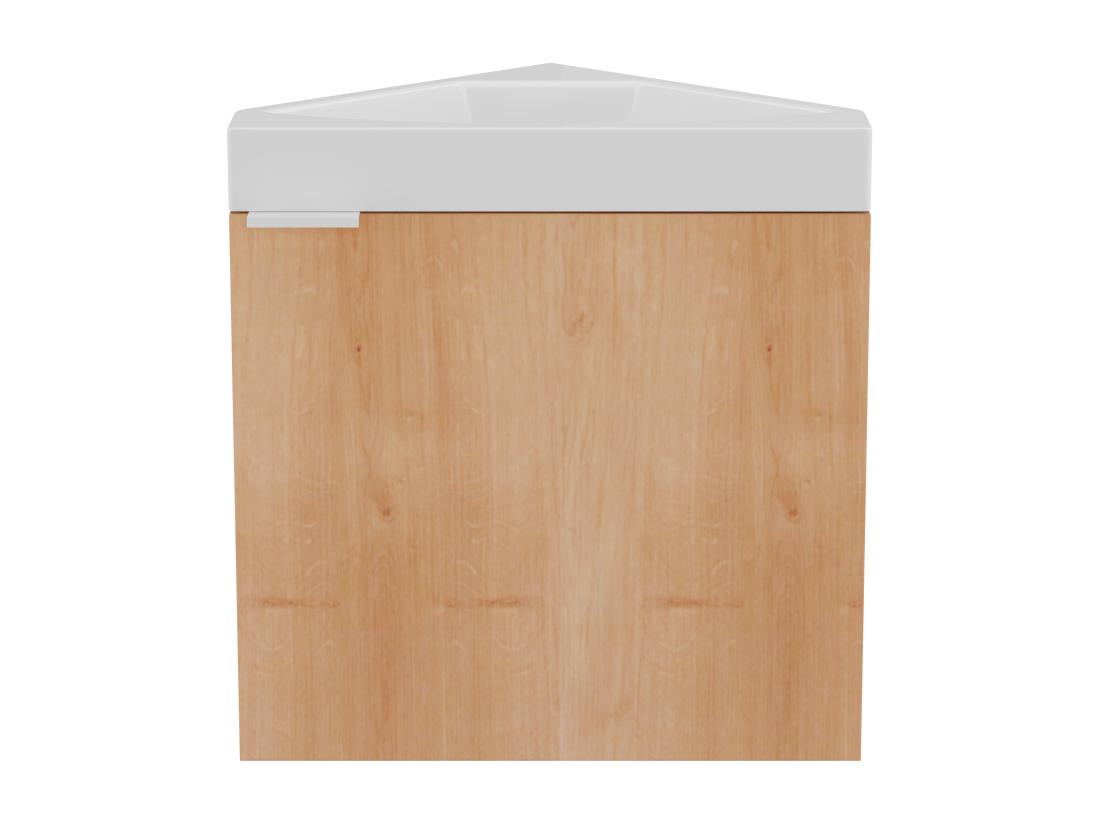 Vente Unique Meuble Lave-main D'angle Suspendu Naturel Clair - 56 Cm - MANODO
