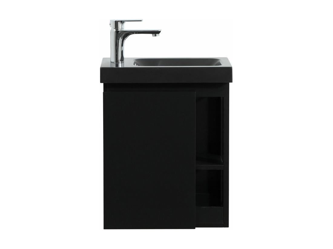 Vente Unique Meuble Lave-mains Noir Vasque Noire HAMPTON
