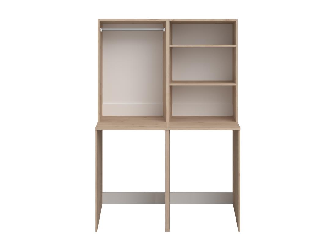Vente Unique Meuble Pour 2 Machines à Laver Avec Penderie Et étagères - Naturel Clair - H184 X L128 Cm - ERKANO