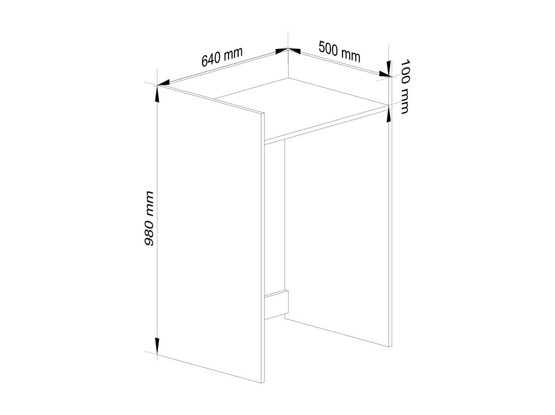 Vente Unique Meuble Pour Lave-linge AKORD FIN Blanche 64 Cm 1 étagère 64x50x98 Cm