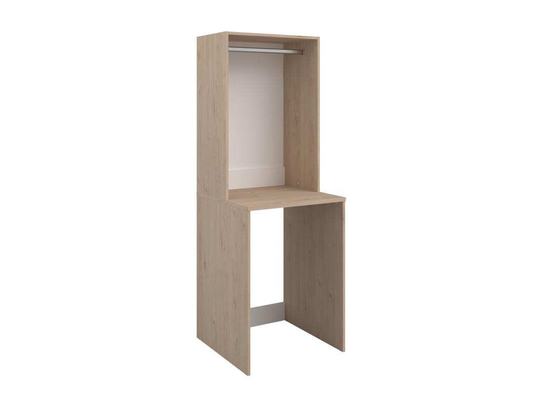 Vente Unique Meuble Pour Machine à Laver Avec Penderie - Naturel Clair - L65 X H184 Cm - ERKANO