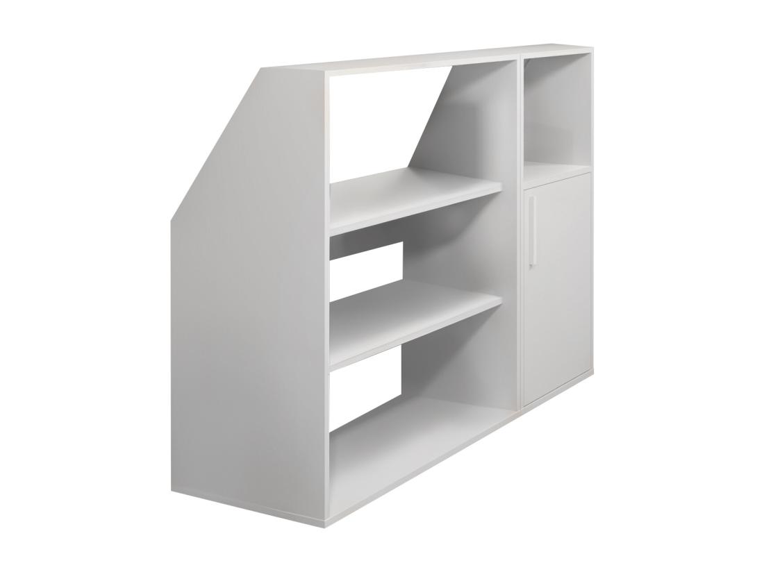 Vente Unique Meuble Sous Pente 1 Porte 2 étagères Et 1 Niche - Blanc - ADEZIO