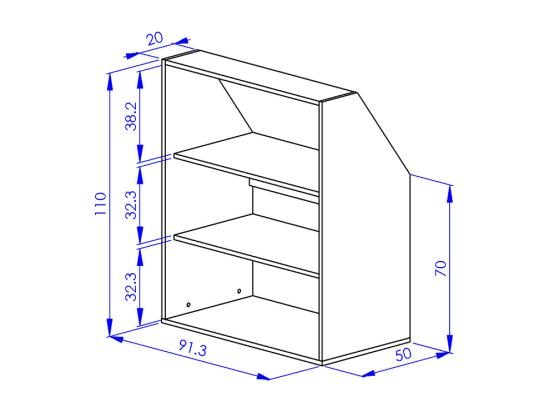 Vente Unique Meuble Sous Pente 2 étagères - Blanc - ADEZIO