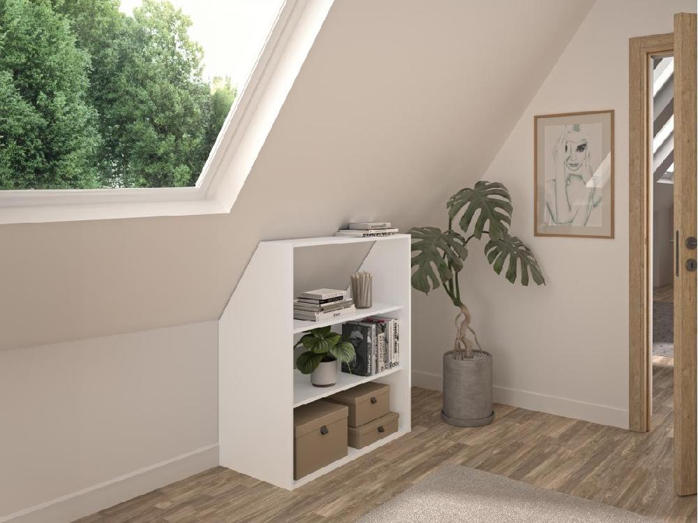 vente unique Meuble sous pente 2 étagères - Blanc - ADEZIO