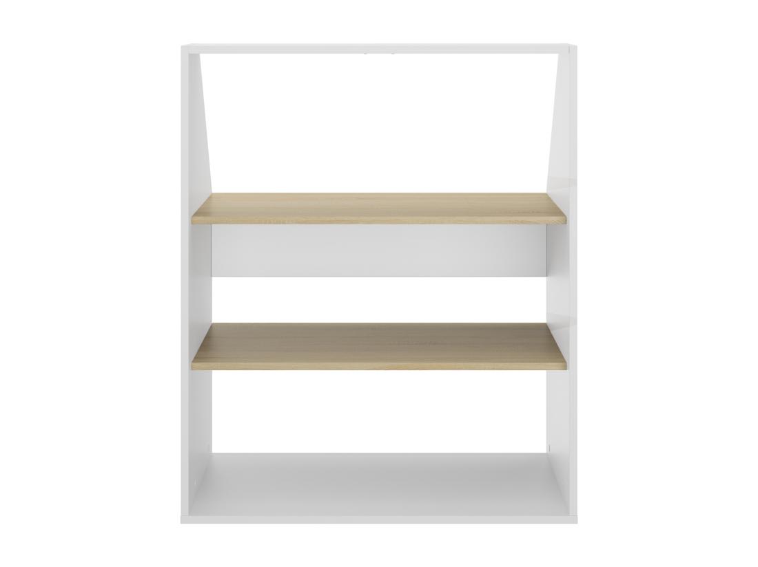 Vente Unique Meuble Sous Pente 2 étagères - Blanc Et Naturel - ADEZIO