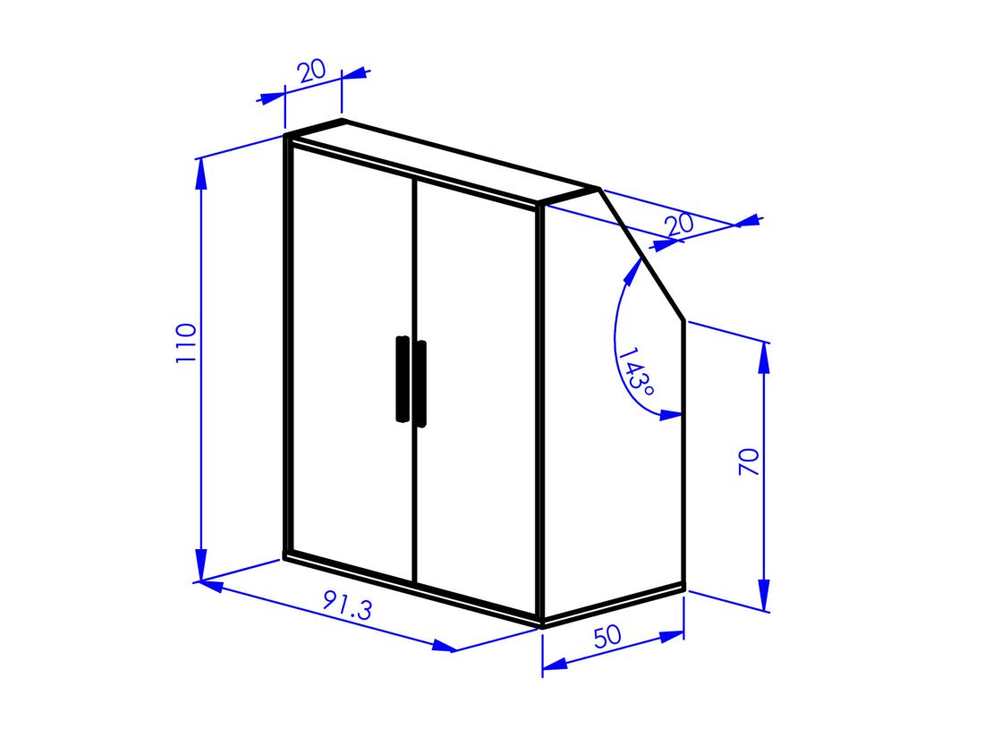 Vente Unique Meuble Sous Pente 4 Portes 2 étagères Et 2 Niches - Blanc - ADEZIO