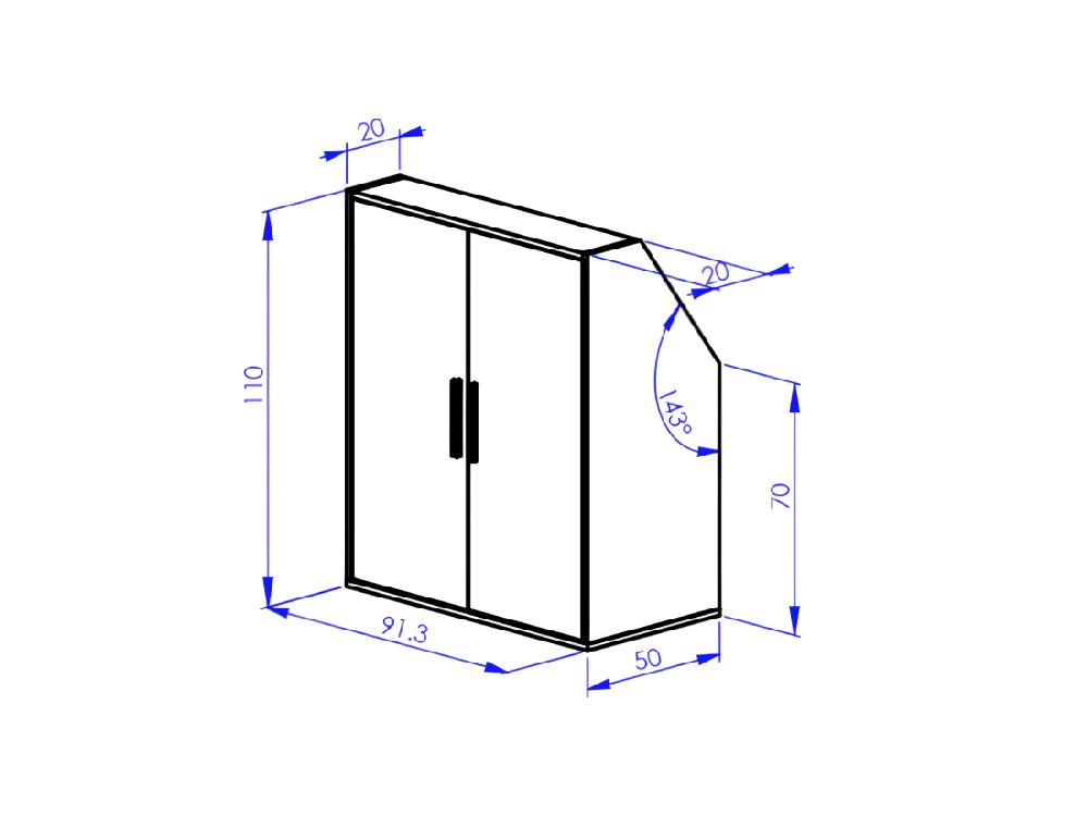 Vente Unique Meuble Sous Pente 6 Portes Et 2 Niches - Blanc Et Naturel - ADEZIO
