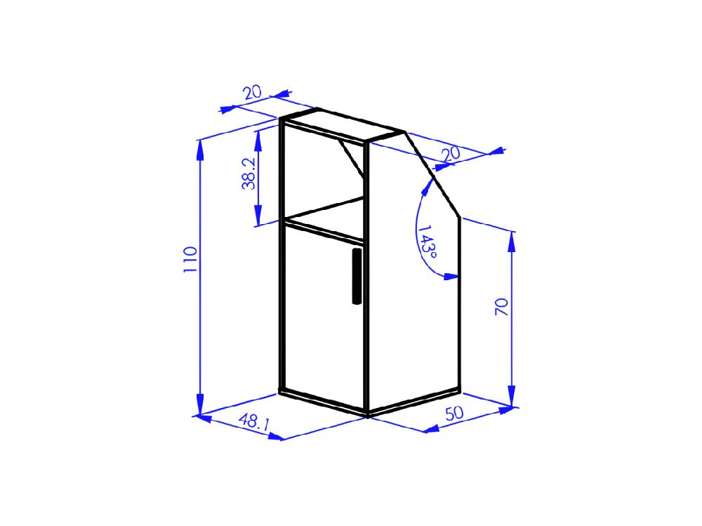 Vente Unique Meuble Sous Pente 6 Portes Et 2 Niches - Blanc Et Naturel - ADEZIO
