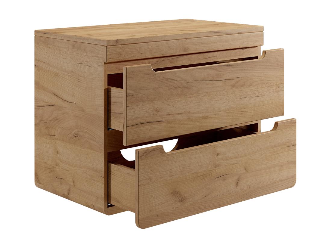 Vente Unique Meuble Sous Vasque Suspendu Avec Planche - 80 Cm - Naturel Clair - ARUBA