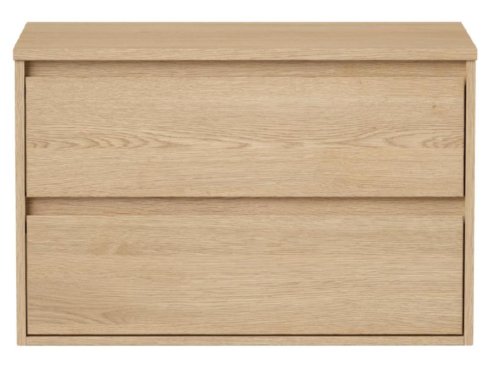 Vente Unique Meuble Sous Vasque Suspendu Avec Planche - Placage Chêne - 80 Cm - MILIPAM
