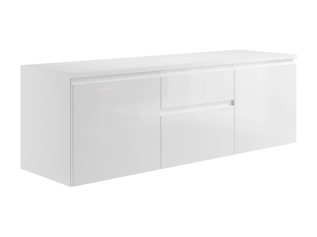 Vente Unique Meuble Sous Vasque Suspendu - Blanc - 150 Cm - JIMENA II
